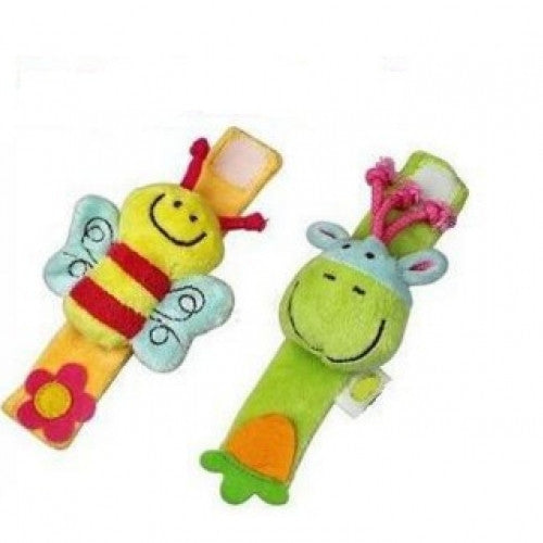 Baby toys Wrist Rattles Color three dimensional animal Bee & donkey